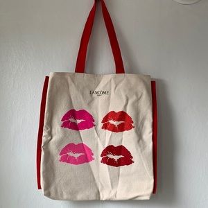 Lancome Lips Canvas Tote Bag NWOT